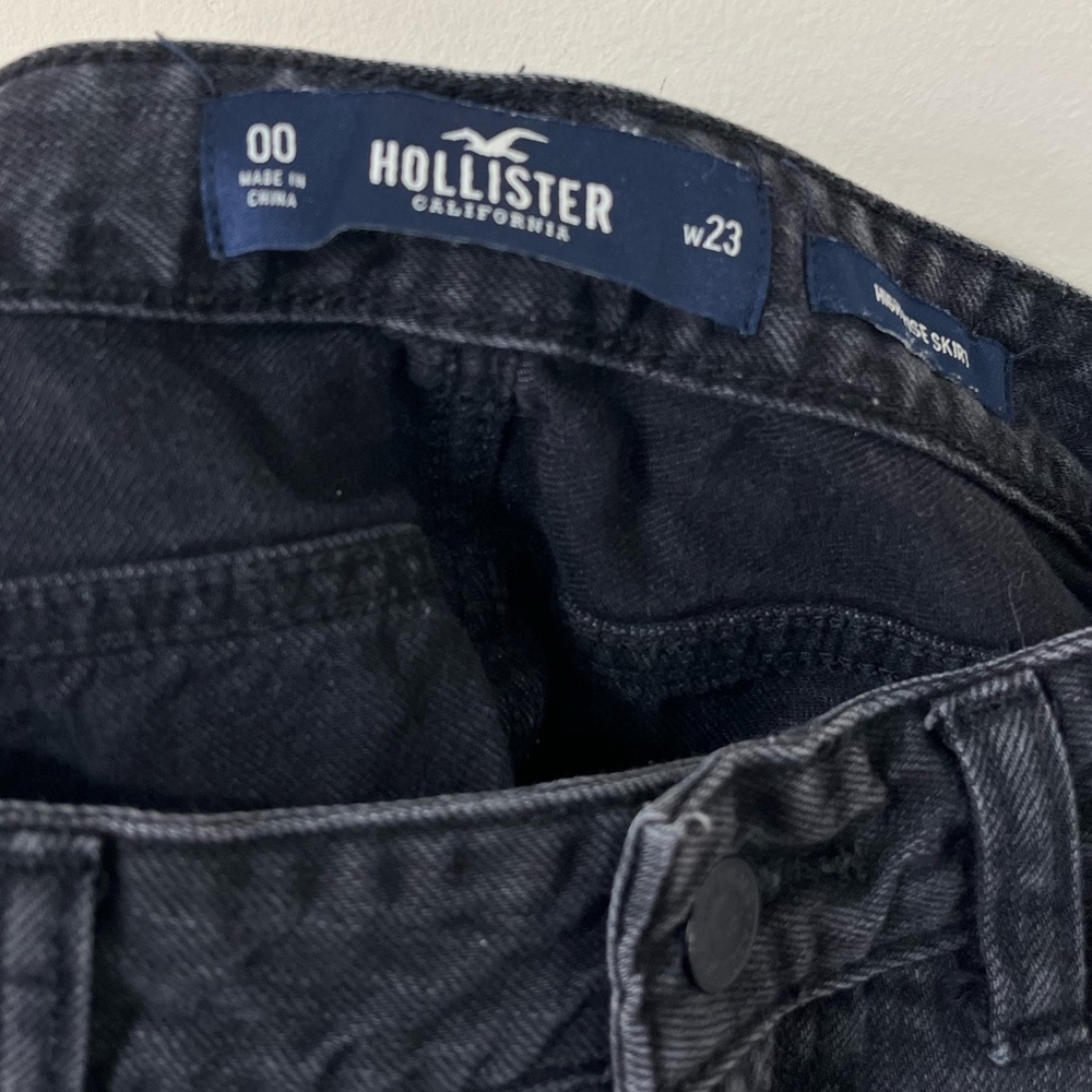 Hollister Black Faded Wash Distressed High-Rise Skirt Size 00 - Picture 8 of 9